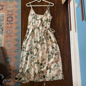Amour Vert Silk Floral Wrap Dress